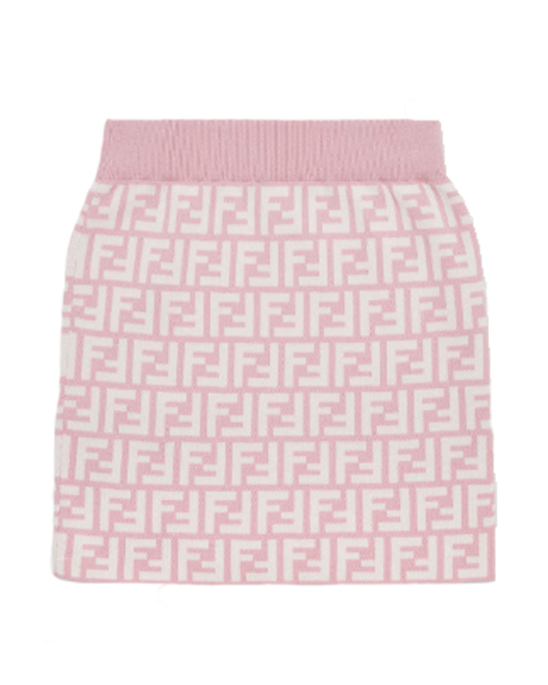 Girls Pink FF Knit Skirt