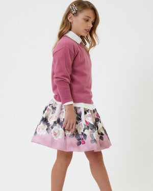 
  
    Monnalisa
  
 Girls Pink Floral Skirt