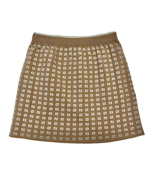 
  
    Fendi
  
 Girls Beige Knit Micro FF Skirt