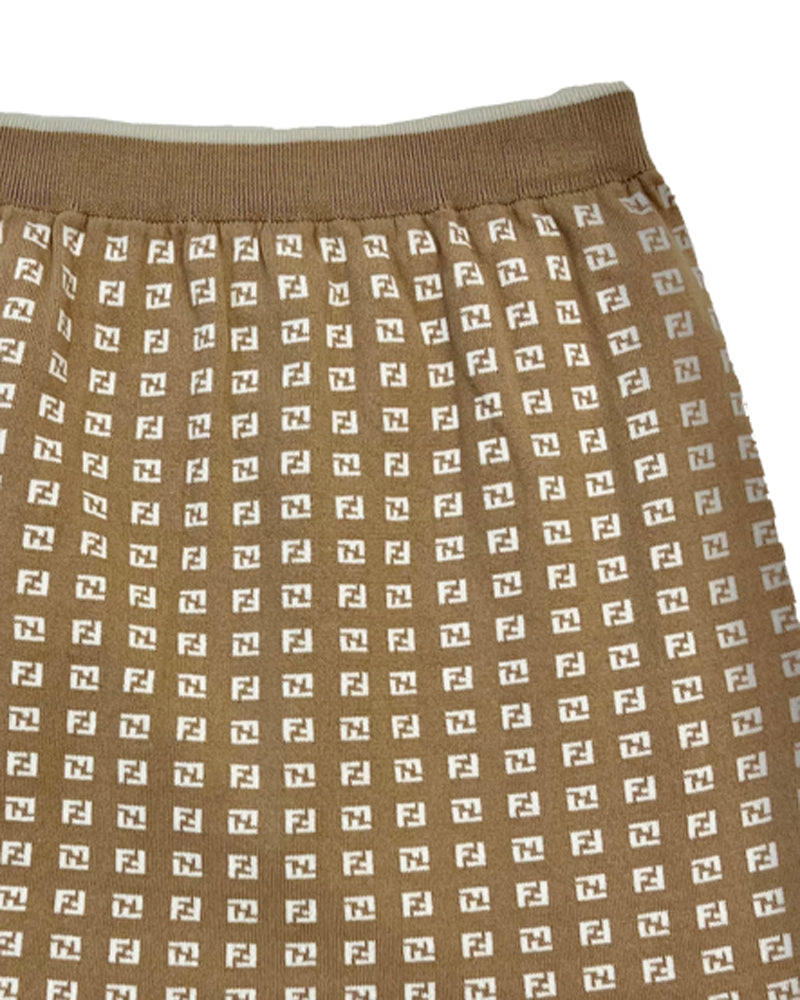 
  
    Fendi
  
 Girls Beige Knit Micro FF Skirt