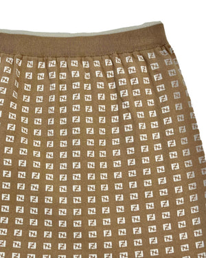 
  
    Fendi
  
 Girls Beige Knit Micro FF Skirt