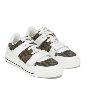 
  
    Fendi
  
 White FF Lace Up Sneakers