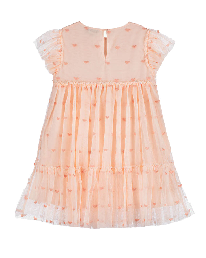 Girls Pink Hearts Tulle Dress