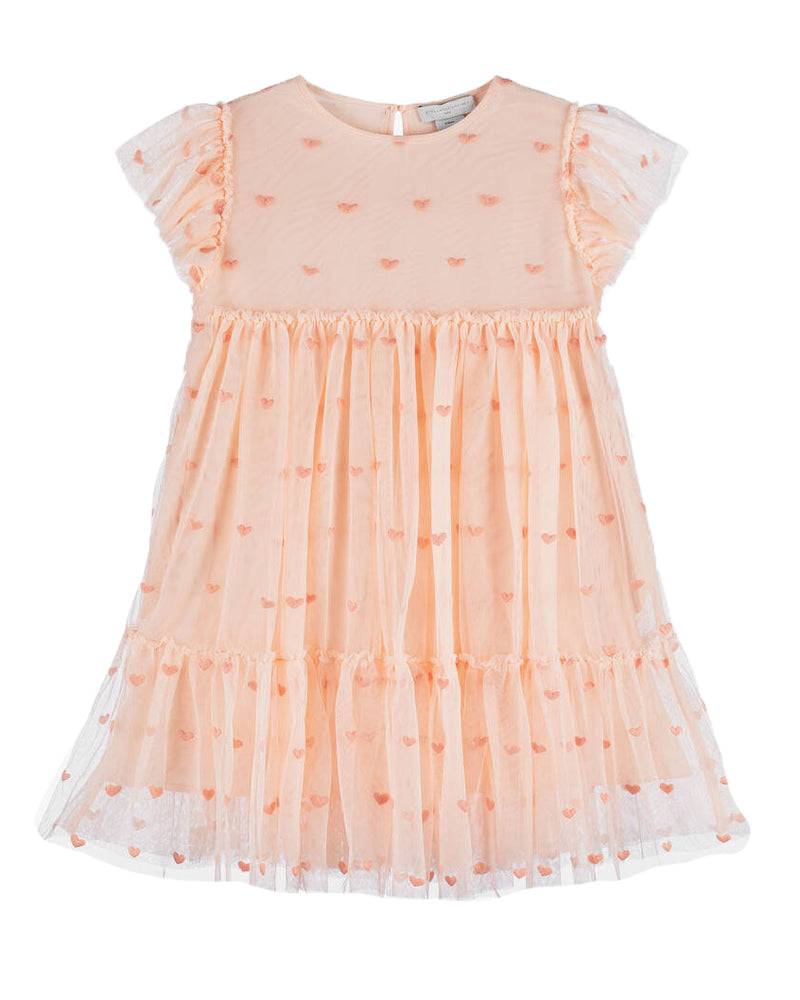 Girls Pink Hearts Tulle Dress