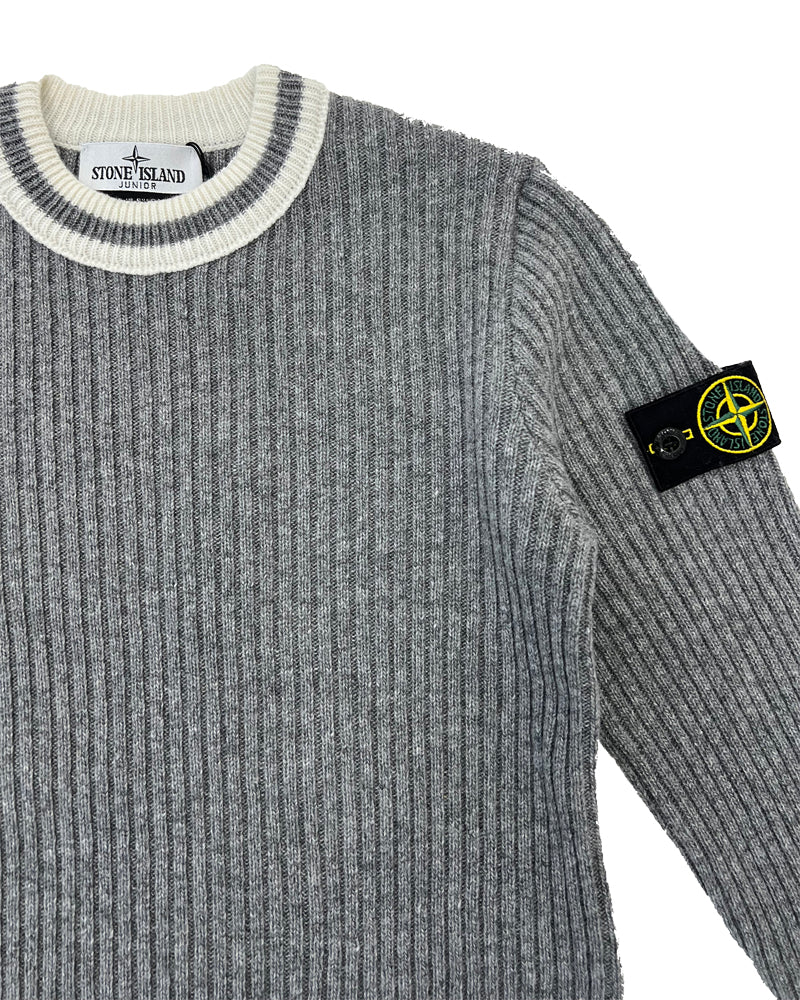 Boys Grey Knit Crew Neck Sweater