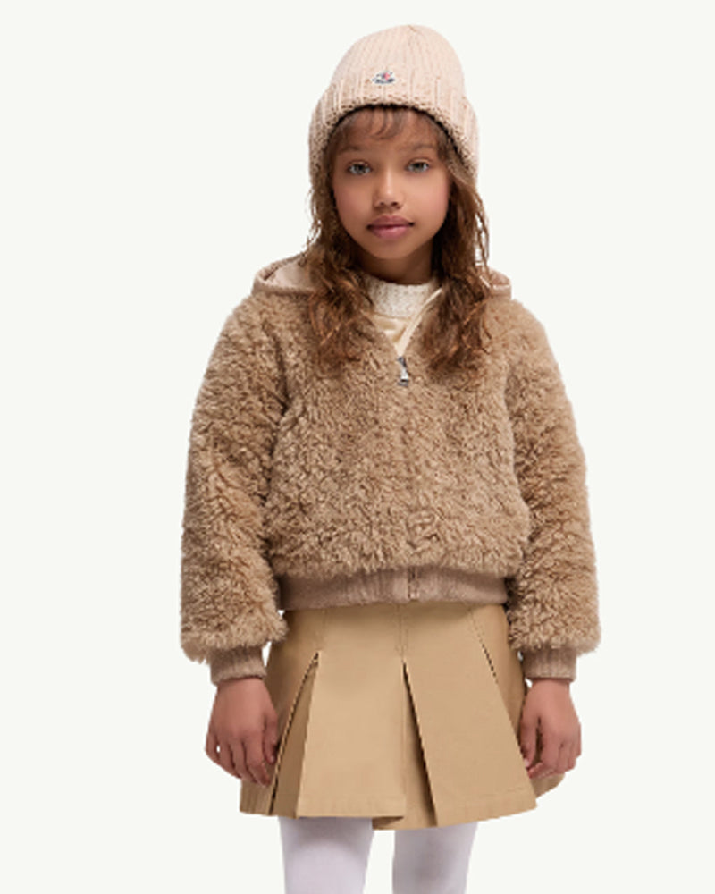 Girls Brown Teddy Jacket