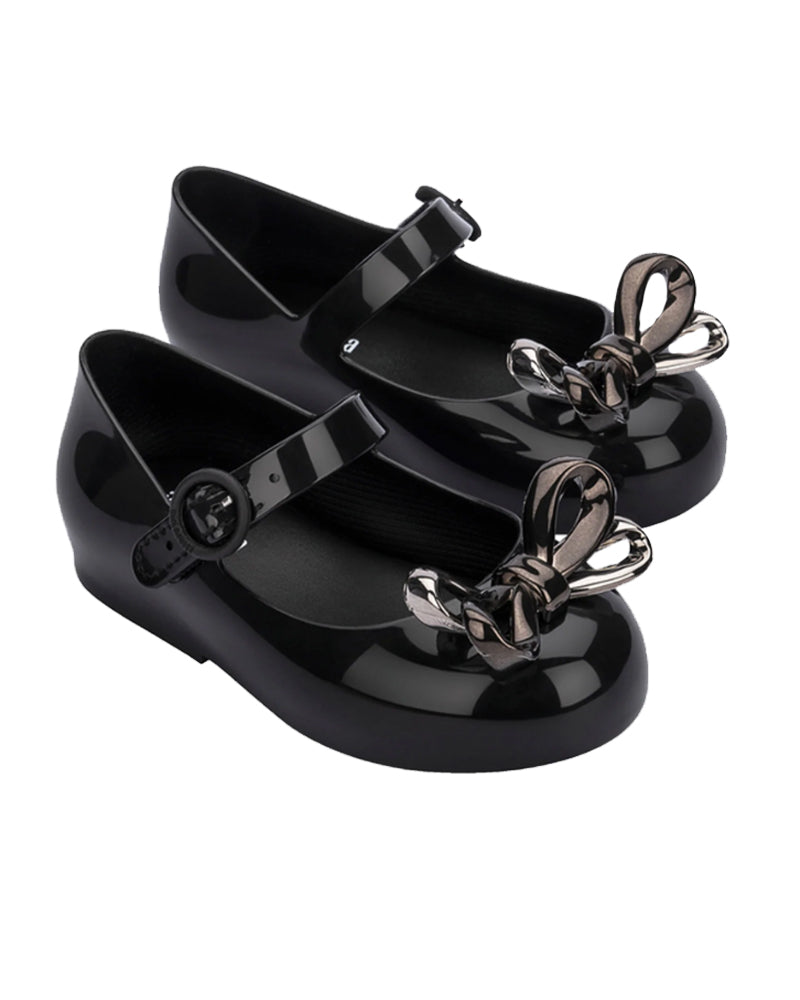 Girls Black Sweet Love Glam BB Ballerina