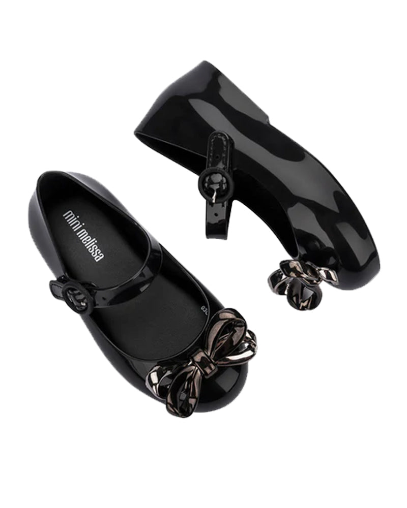 Girls Black Sweet Love Glam BB Ballerina