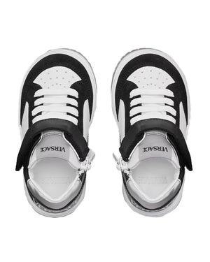 
  
    Versace
  
 Toddler Leather High Top Sneakers