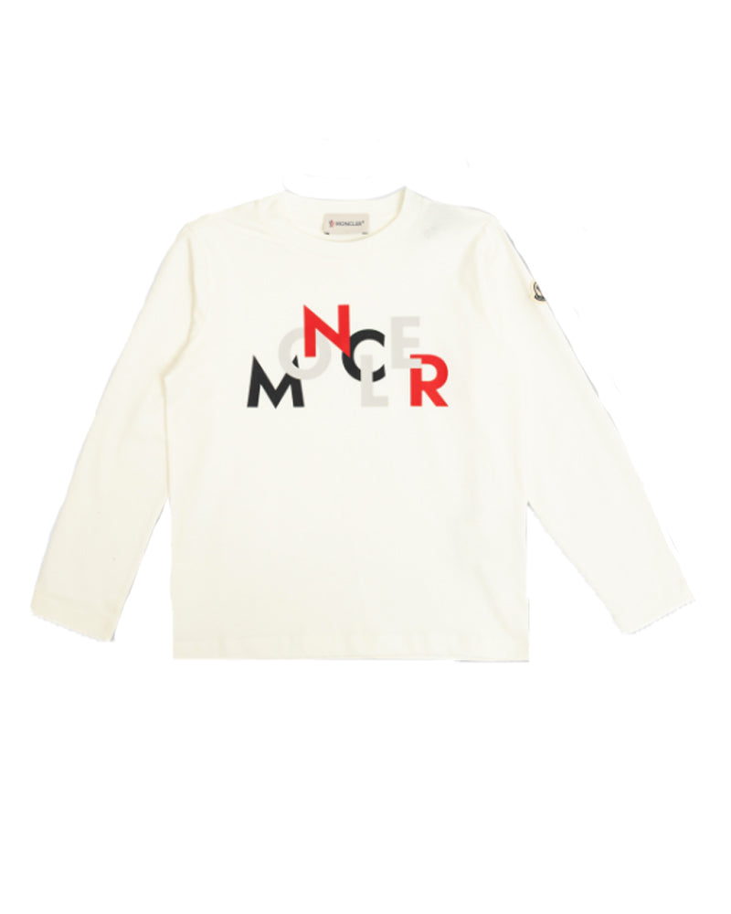 Moncler Kids Boys White Logo Top