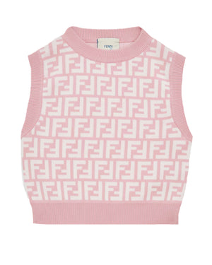 
  
    Fendi
  
 Girls Pink FF Knit Top