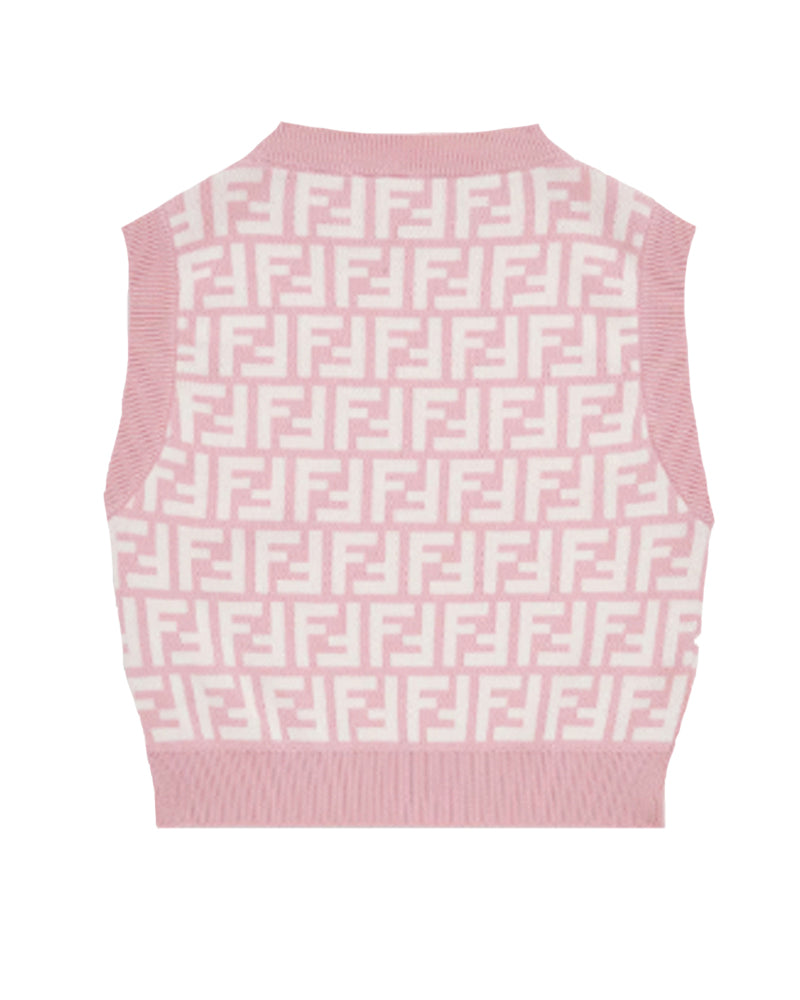 Girls Pink FF Knit Top