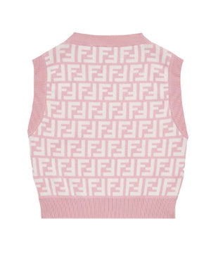 
  
    Fendi
  
 Girls Pink FF Knit Top