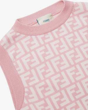 
  
    Fendi
  
 Girls Pink FF Knit Top