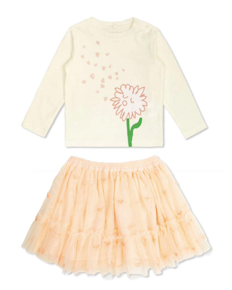 Baby Girls Top &amp; Heart Skirt Set