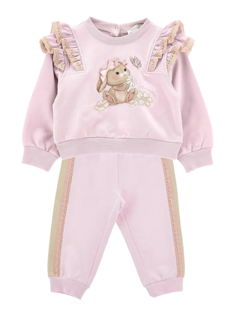 
  
    Monnalisa
  
 Baby Girls Pink Rabbit-Print Tracksuit