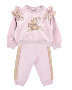 
  
    Monnalisa
  
 Baby Girls Pink Rabbit-Print Tracksuit