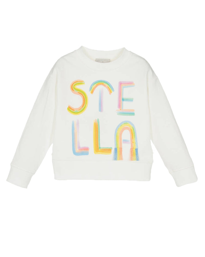 Stella McCartney Kids Girls White Logo Sweatshirt - Designer Kids Wear