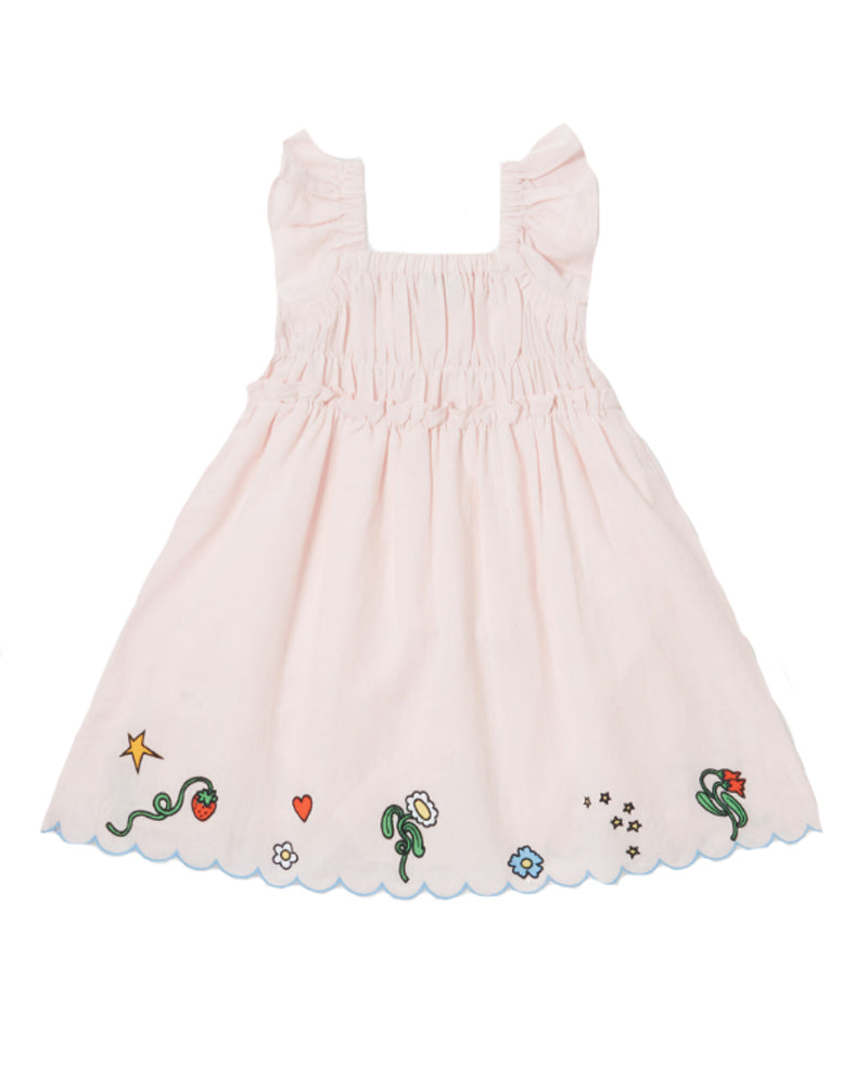 
  
    Stella
  
    Mccartney
  
    Kids
  
 Girls Pink Embroidered Linen Dress