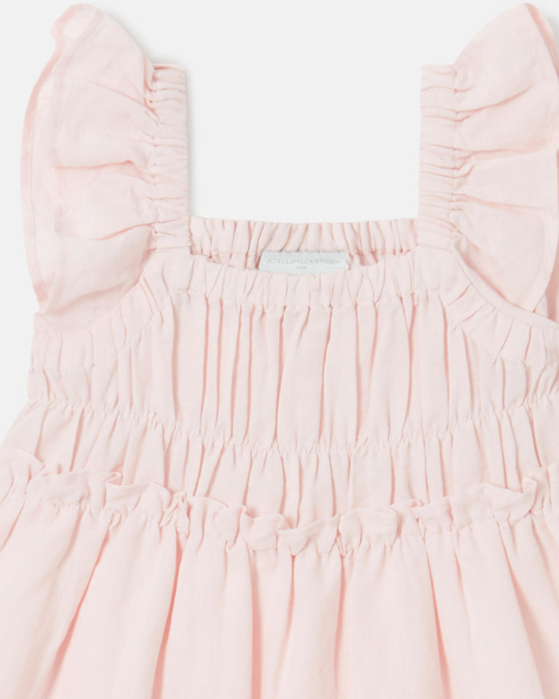 
  
    Stella
  
    Mccartney
  
    Kids
  
 Girls Pink Embroidered Linen Dress
