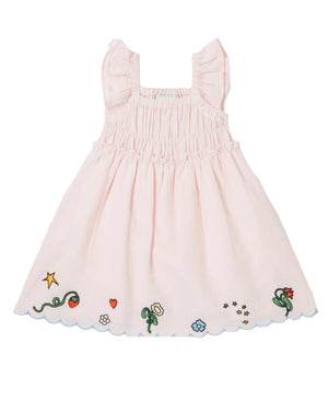
  
    Stella
  
    Mccartney
  
    Kids
  
 Girls Pink Embroidered Linen Dress