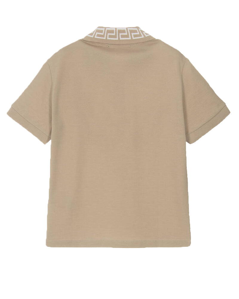 Boys Beige Medusa Greca Polo