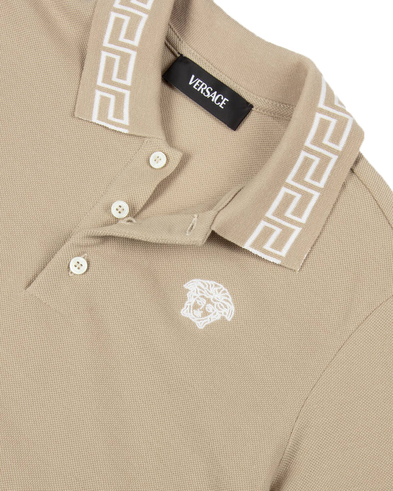 Boys Beige Medusa Greca Polo