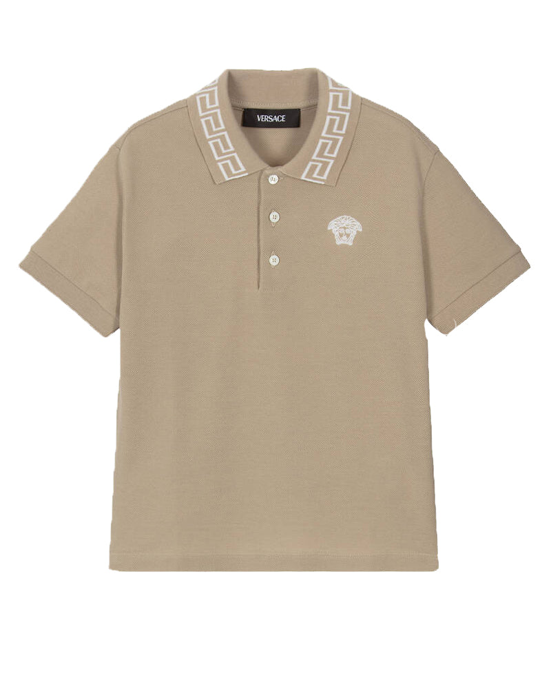 Boys Beige Medusa Greca Polo