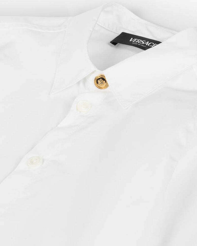 Baby Boys White Cotton Shirt