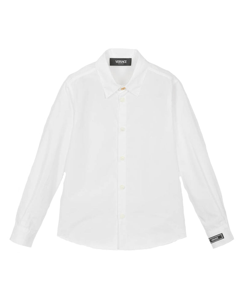 Baby Boys White Cotton Shirt