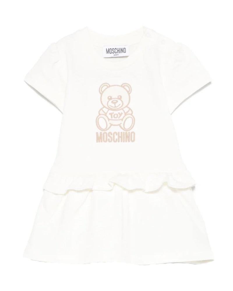 Baby Girls Ivory Embroidered Bear Dress