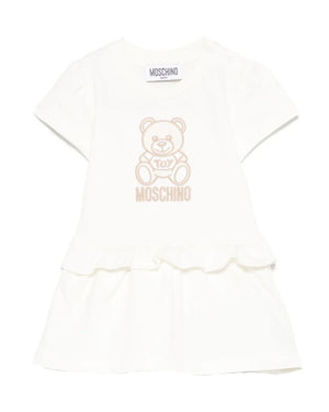 
  
    Moschino
  
 Baby Girls Ivory Embroidered Bear Dress