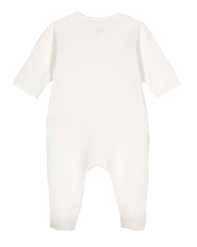 Baby White Embrodered Heart Onesie