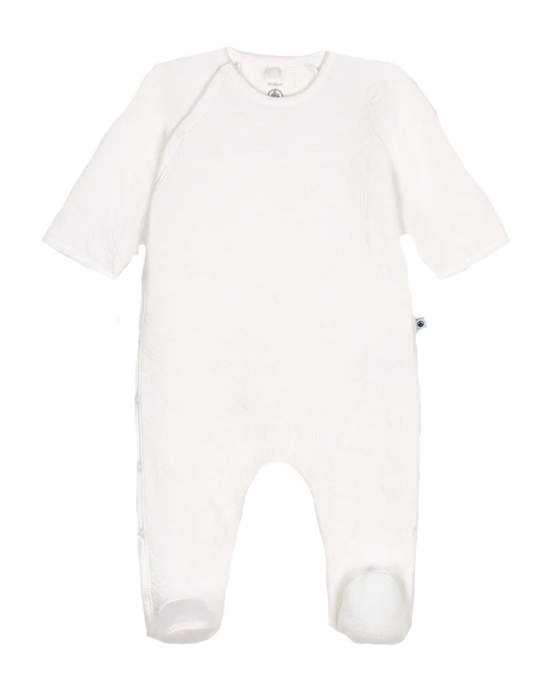 Baby White Embrodered Heart Onesie