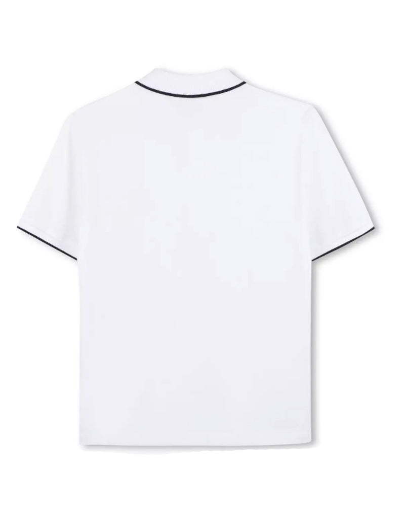 Boys White Cotton Polo