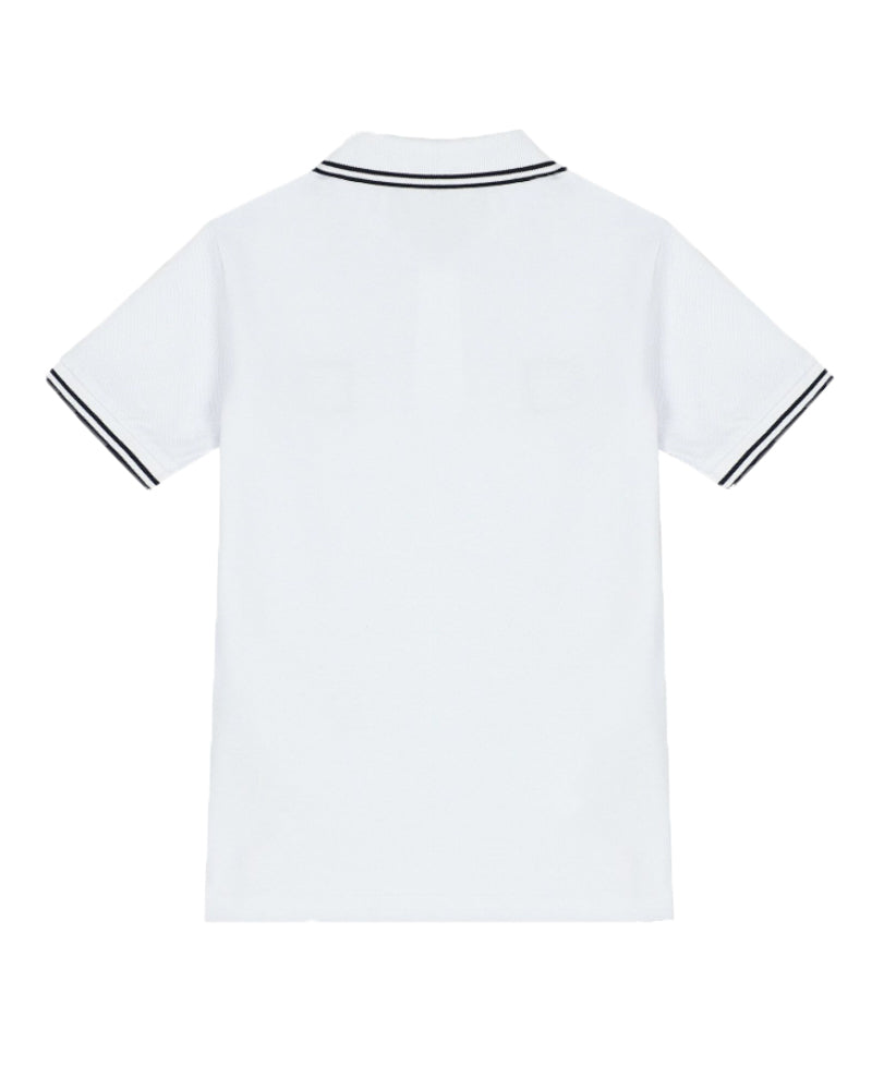 Boys White Logo Polo