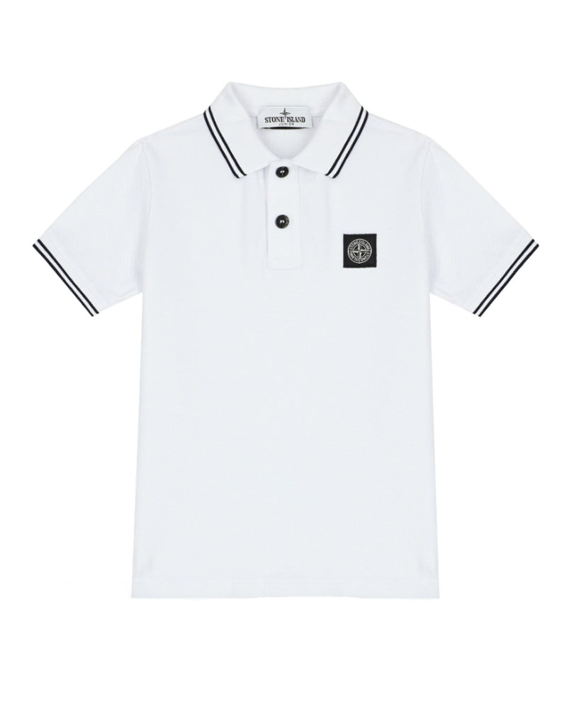 Boys White Logo Polo