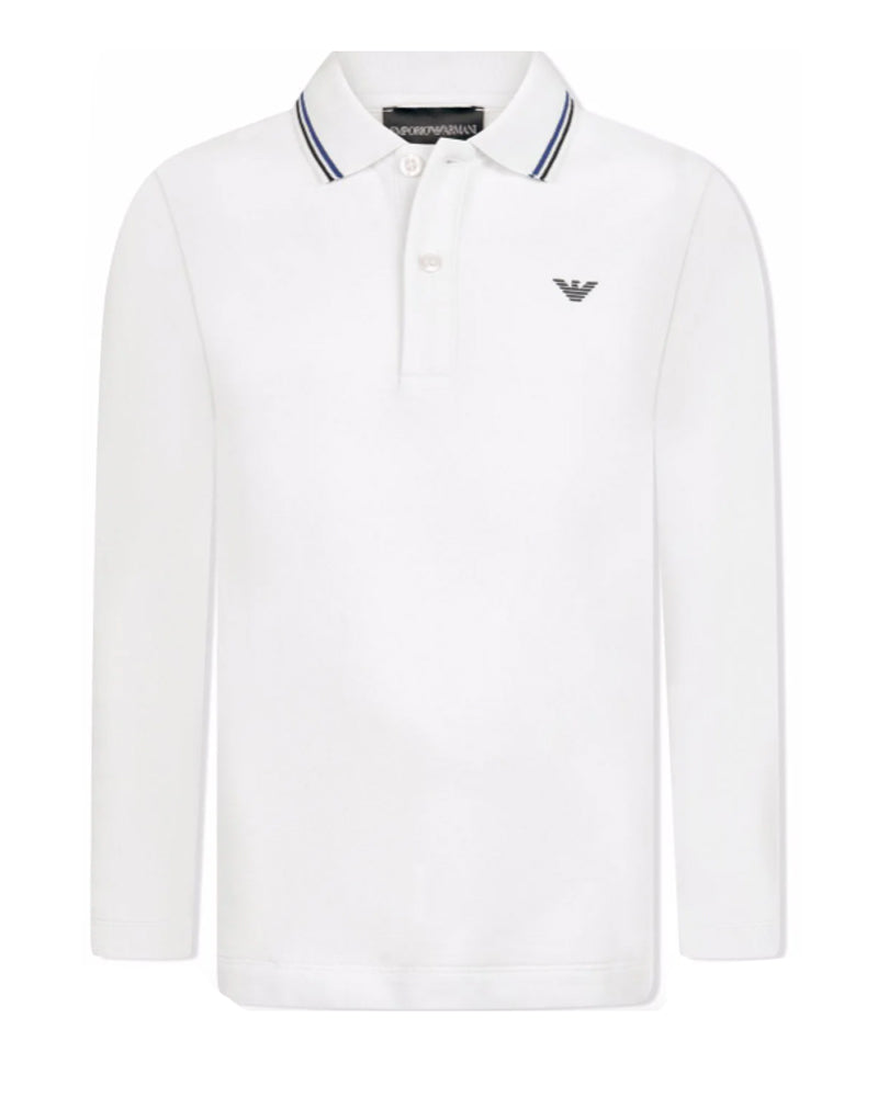 Boys White Cotton Polo