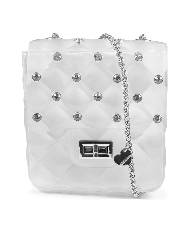 Monnalisa Kids Girls Clear Diamanté Jelly Bag