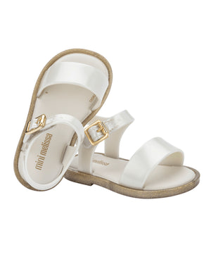 
  
    Mini
  
    Melissa
  
 Girls White/Glitter Mar Sandal