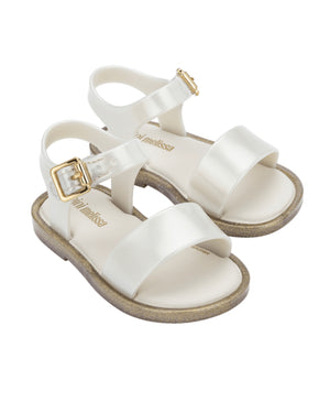 
  
    Mini
  
    Melissa
  
 Girls White/Glitter Mar Sandal