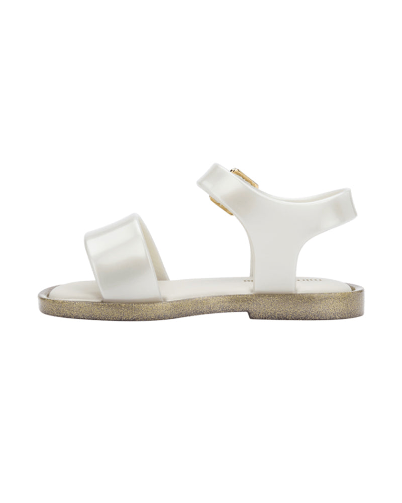 Girls White/Glitter Mar Sandal