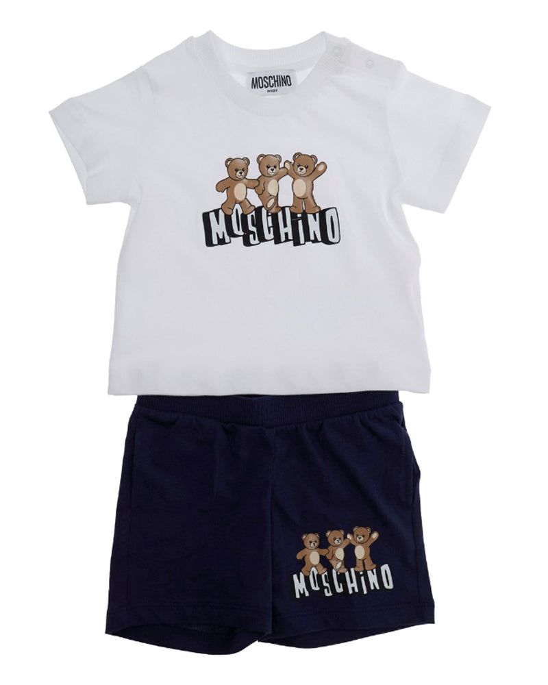 
  
    Moschino
  
 Baby Boys White Bear T & Short Set
