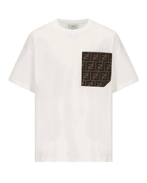 
  
    Fendi
  
 Boys White FF Pocket T-Shirt