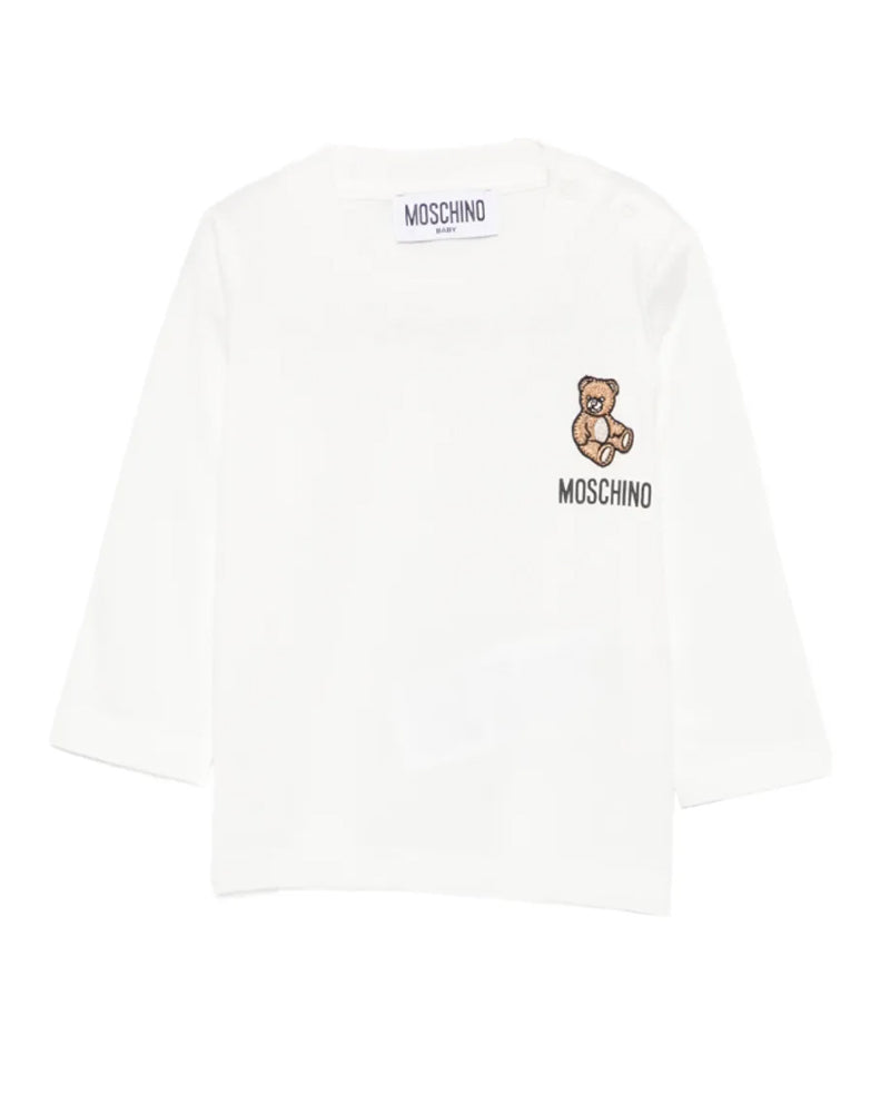 
  
    Moschino
  
 Baby White Cotton Bear Top