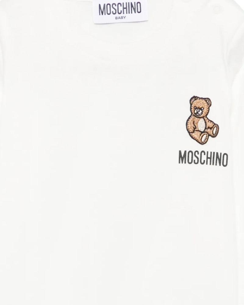
  
    Moschino
  
 Baby White Cotton Bear Top