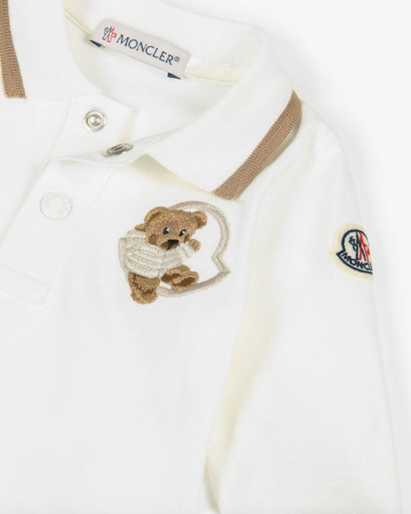 Baby Boys Ivory Bear Polo