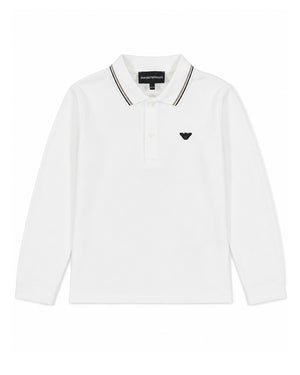 
  
    Emporio
  
    Armani
  
 Baby Boys White Long Sleeve Cotton Polo