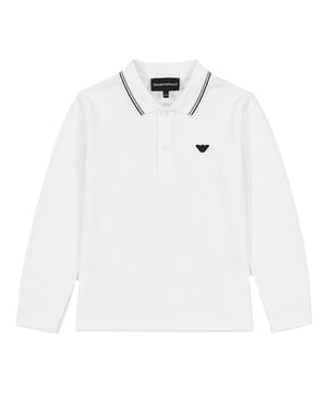 
  
    Emporio
  
    Armani
  
 Baby Boys White Long Sleeve Cotton Polo
