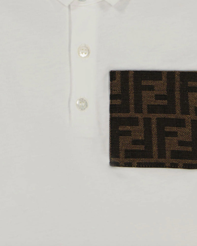 Baby Boys White FF Pocket Polo